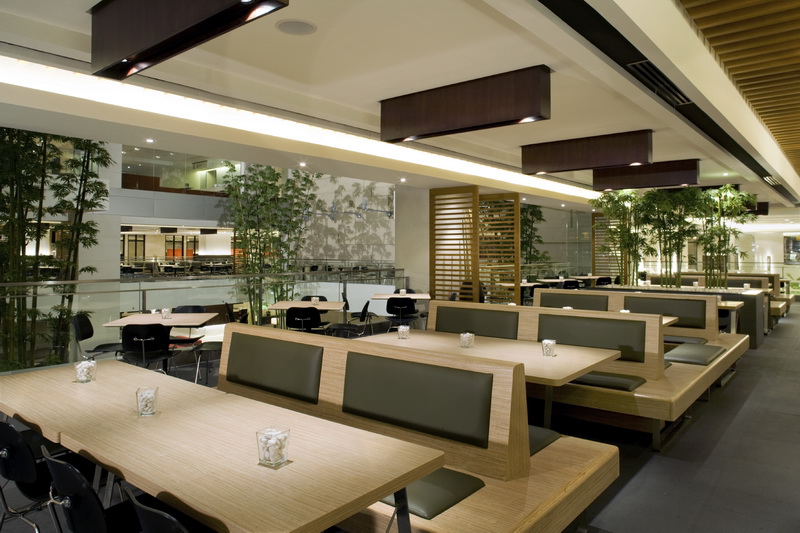 A Modern Cafeteria In A Commercial Building